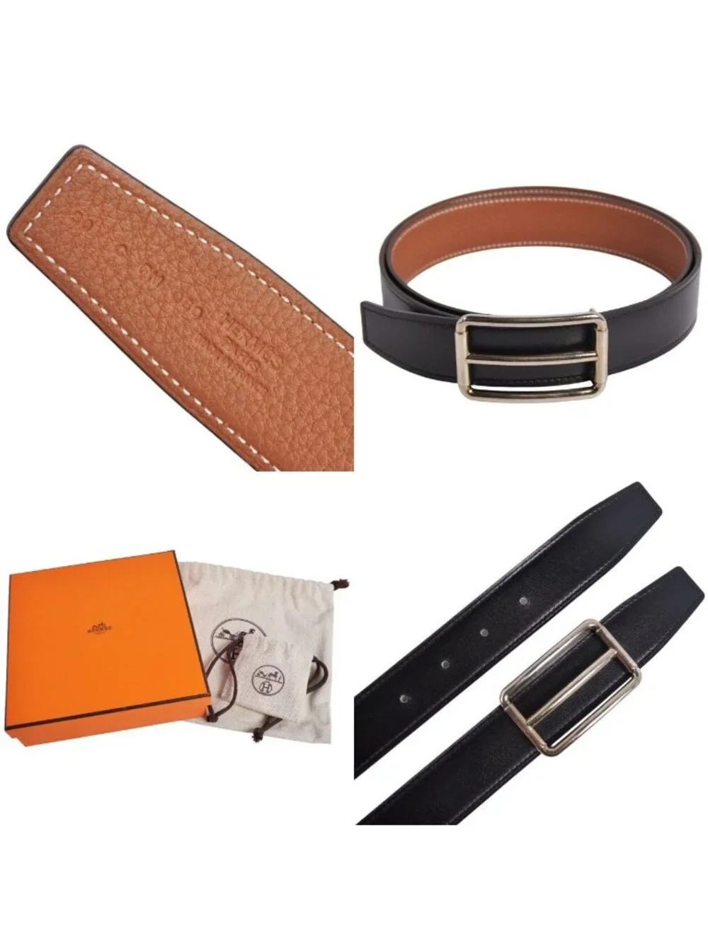 Hermes Belt Leather Reversible Buckle les